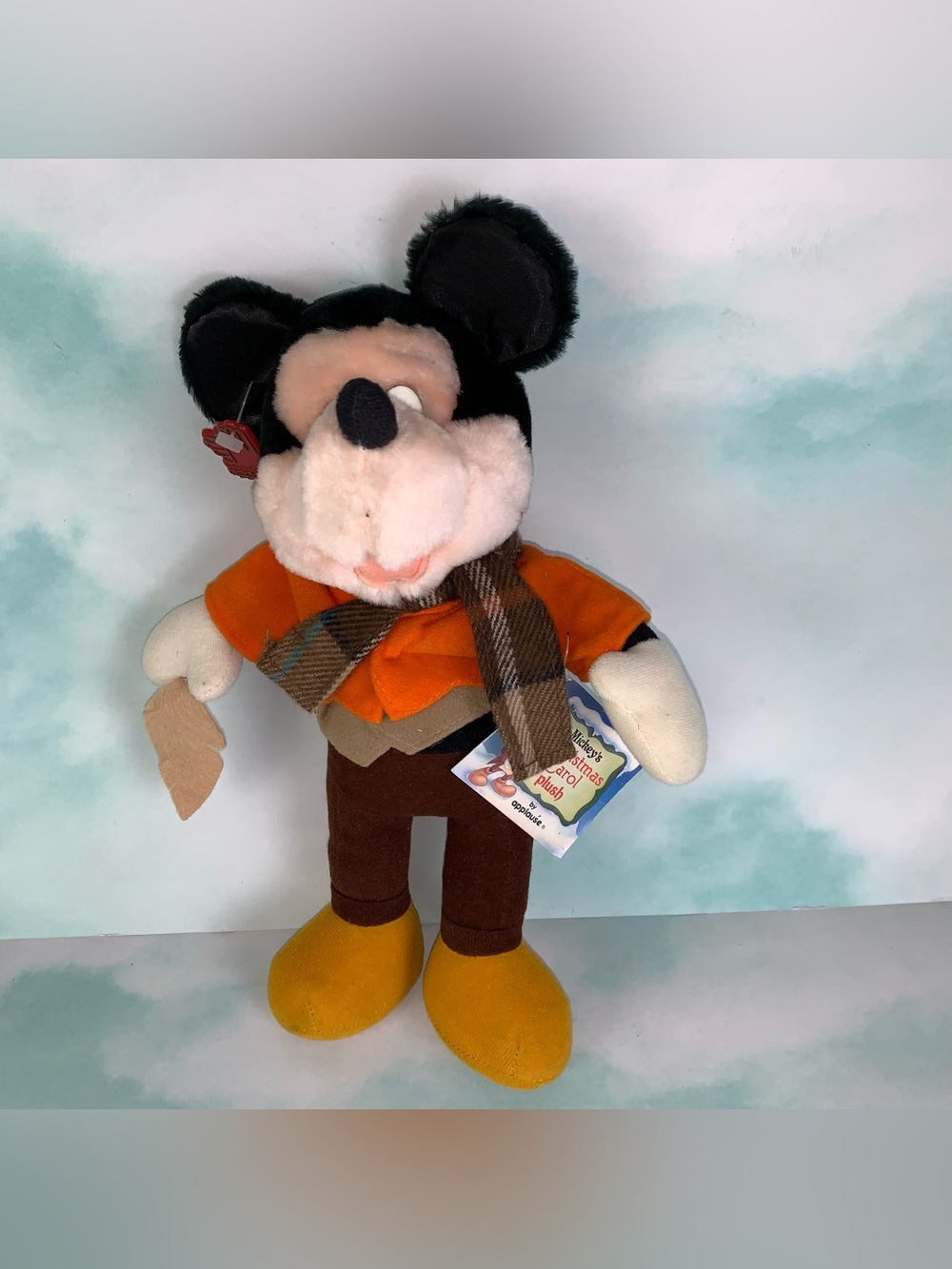 Vtg. Disney Mickeys Christmas Carol  Mickey as Bob Cratchit  Plush 11"  Applause